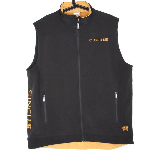 Cinch Mens XL Fleece Lined Spell Out Embroidered Western Cowboy Vest F1253 - Picture 1 of 8